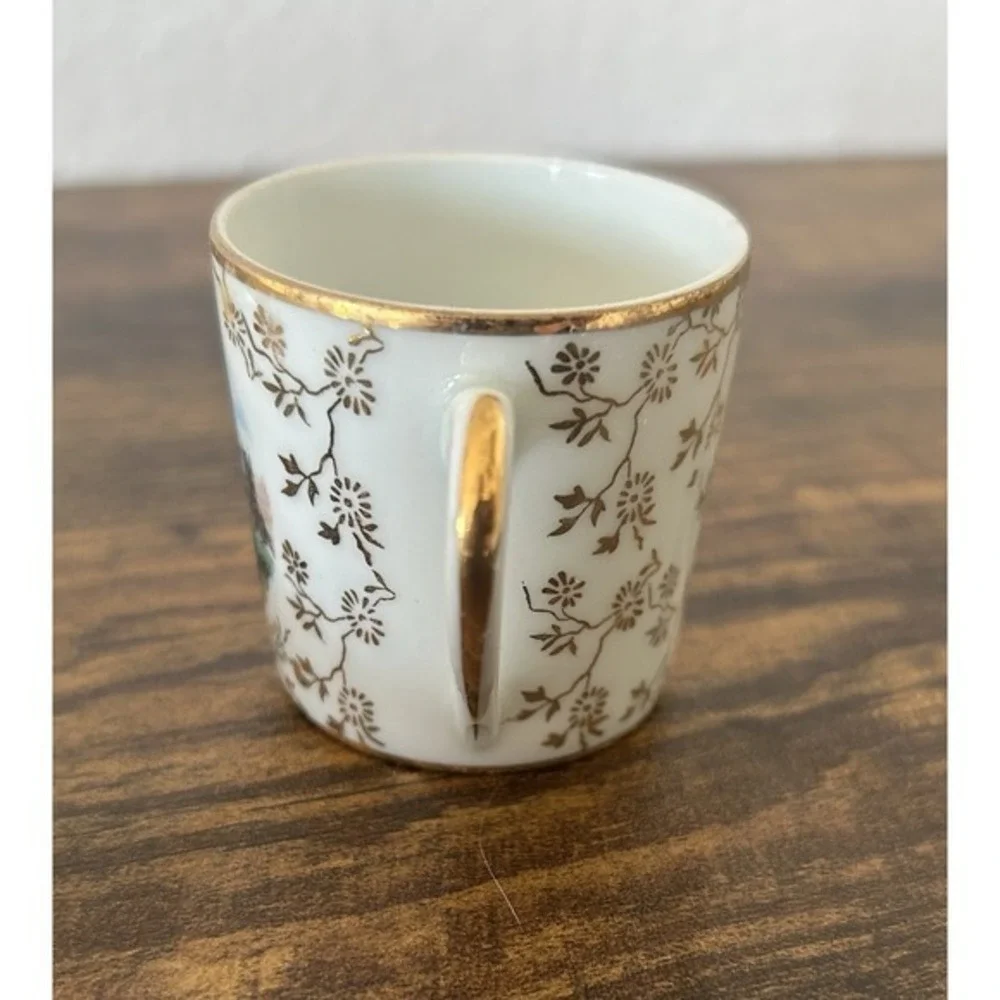 2-PC Vintage Limoges‎ France Souvenir De Paris Porcelain Espresso Cup & Ashtray